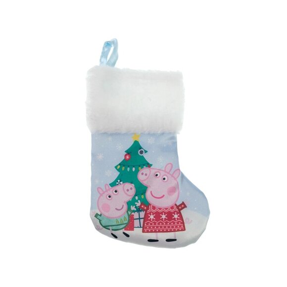 Christmas Mini Satin 8 Inch Stocking Peppa Pig - Picture 1 of 3